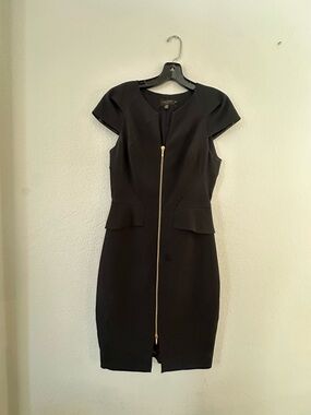 Ted Baker Black Zip-Front Sheath Dress
